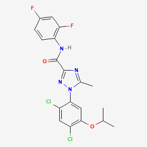 molecular formula C19H16Cl2F2N4O2 B3036976 1-(2,4-dichloro-5-isopropoxyphenyl)-N-(2,4-difluorophenyl)-5-methyl-1H-1,2,4-triazole-3-carboxamide CAS No. 400088-29-1