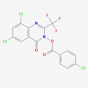 molecular formula C16H6Cl3F3N2O3 B3036980 6,8-二氯-3-[(4-氯苯甲酰)氧基]-2-(三氟甲基)-4(3H)-喹唑啉酮 CAS No. 400088-48-4