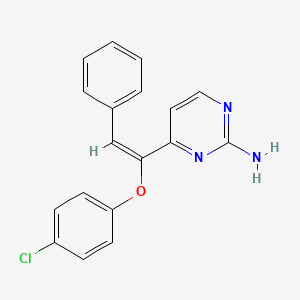 4-[(E)-1-(4-chlorophenoxy)-2-phenylethenyl]pyrimidin-2-amine