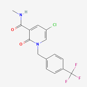 molecular formula C15H12ClF3N2O2 B3036985 5-chloro-N-methyl-2-oxo-1-[[4-(trifluoromethyl)phenyl]methyl]pyridine-3-carboxamide CAS No. 400088-63-3