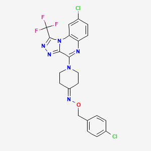 N-[(4-chlorophenyl)methoxy]-1-[8-chloro-1-(trifluoromethyl)-[1,2,4]triazolo[4,3-a]quinoxalin-4-yl]piperidin-4-imine