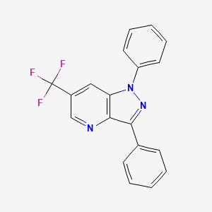 molecular formula C19H12F3N3 B3036999 1,3-diphenyl-6-(trifluoromethyl)-1H-pyrazolo[4,3-b]pyridine CAS No. 400089-20-5