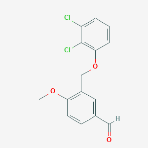 molecular formula C15H12Cl2O3 B3037013 3-[(2,3-Dichlorophenoxy)methyl]-4-methoxybenzaldehyde CAS No. 400878-04-8