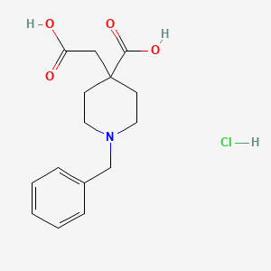 molecular formula C15H20ClNO4 B3037014 1-Benzyl-4-(carboxymethyl)piperidine-4-carboxylic acid hydrochloride CAS No. 40117-95-1