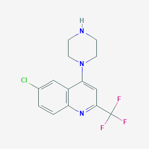molecular formula C14H13ClF3N3 B3037016 1-[6-Chloro-2-(trifluoromethyl)quinol-4-yl]piperazine CAS No. 401567-88-2