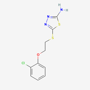 molecular formula C10H10ClN3OS2 B3037032 5-{[2-(2-Chlorophenoxy)ethyl]sulfanyl}-1,3,4-thiadiazol-2-amine CAS No. 404376-76-7