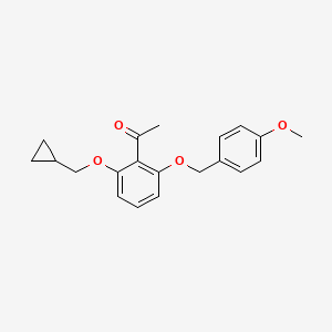 molecular formula C20H22O4 B3037033 1-(2-(Cyclopropylmethoxy)-6-(4-methoxybenzyloxy)phenyl)ethanone CAS No. 405239-71-6