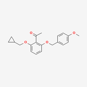 B3037033 1-(2-(Cyclopropylmethoxy)-6-(4-methoxybenzyloxy)phenyl)ethanone CAS No. 405239-71-6