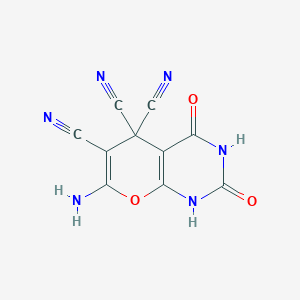 7-amino-2,4-dioxo-1,2,3,4-tetrahydro-5H-pyrano[2,3-d]pyrimidine-5,5,6-tricarbonitrile
