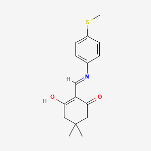 molecular formula C16H19NO2S B3037054 5,5-dimethyl-2-({[4-(methylsulfanyl)phenyl]amino}methylidene)cyclohexane-1,3-dione CAS No. 416886-17-4