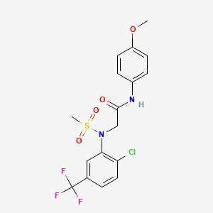 molecular formula C17H16ClF3N2O4S B3037073 2-[2-chloro-N-methylsulfonyl-5-(trifluoromethyl)anilino]-N-(4-methoxyphenyl)acetamide CAS No. 431939-05-8