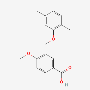 molecular formula C17H18O4 B3037080 3-[(2,5-Dimethylphenoxy)methyl]-4-methoxybenzoic acid CAS No. 438220-45-2