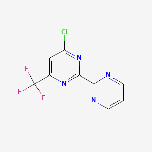 molecular formula C9H4ClF3N4 B3037081 4-氯-2-(嘧啶-2-基)-6-(三氟甲基)-嘧啶 CAS No. 438249-97-9