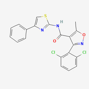 molecular formula C20H13Cl2N3O2S B3037082 3-(2,6-dichlorophenyl)-5-methyl-N-(4-phenyl-1,3-thiazol-2-yl)-1,2-oxazole-4-carboxamide CAS No. 438613-18-4