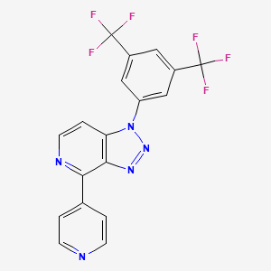 molecular formula C18H9F6N5 B3037083 1-[3,5-bis(trifluoromethyl)phenyl]-4-(4-pyridinyl)-1H-[1,2,3]triazolo[4,5-c]pyridine CAS No. 439093-64-8