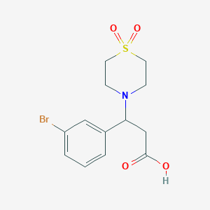 molecular formula C13H16BrNO4S B3037089 3-(3-Bromophenyl)-3-(1,1-dioxo-1lambda~6~,4-thiazinan-4-yl)propanoic acid CAS No. 439095-27-9