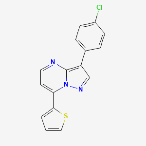 molecular formula C16H10ClN3S B3037090 3-(4-氯苯基)-7-(2-噻吩基)吡唑并[1,5-a]嘧啶 CAS No. 439095-36-0