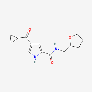 molecular formula C14H18N2O3 B3037094 4-(cyclopropylcarbonyl)-N-(tetrahydro-2-furanylmethyl)-1H-pyrrole-2-carboxamide CAS No. 439096-20-5