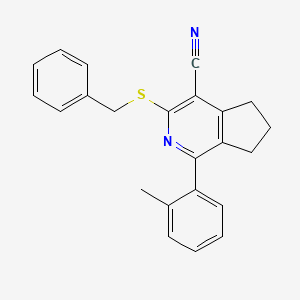 3-(benzylsulfanyl)-1-(2-methylphenyl)-6,7-dihydro-5H-cyclopenta[c]pyridine-4-carbonitrile