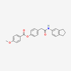 4-[2-(2,3-dihydro-1H-inden-5-ylamino)-2-oxoethyl]phenyl 4-methoxybenzenecarboxylate