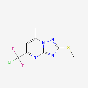 molecular formula C8H7ClF2N4S B3037108 5-[Chloro(difluoro)methyl]-7-methyl[1,2,4]triazolo[1,5-a]pyrimidin-2-yl methyl sulfide CAS No. 439107-84-3