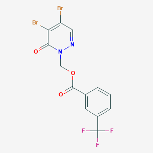 [4,5-dibromo-6-oxo-1(6H)-pyridazinyl]methyl 3-(trifluoromethyl)benzenecarboxylate