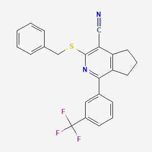 3-(benzylsulfanyl)-1-[3-(trifluoromethyl)phenyl]-6,7-dihydro-5H-cyclopenta[c]pyridine-4-carbonitrile