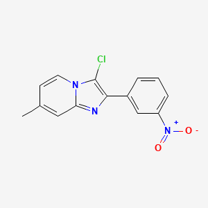 molecular formula C14H10ClN3O2 B3037116 3-氯-7-甲基-2-(3-硝基苯基)咪唑并[1,2-a]吡啶 CAS No. 439108-88-0