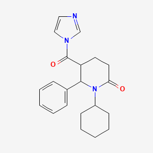 molecular formula C21H25N3O2 B3037118 1-cyclohexyl-5-(1H-imidazol-1-ylcarbonyl)-6-phenyltetrahydro-2(1H)-pyridinone CAS No. 439109-38-3