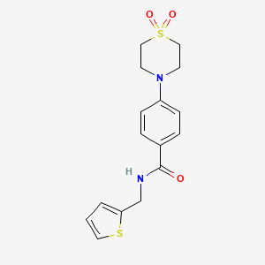 4-(1,1-dioxo-1lambda~6~,4-thiazinan-4-yl)-N-(2-thienylmethyl)benzenecarboxamide