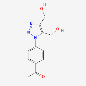 molecular formula C12H13N3O3 B3037123 1-{4-[4,5-bis(hydroxymethyl)-1H-1,2,3-triazol-1-yl]phenyl}-1-ethanone CAS No. 439110-57-3