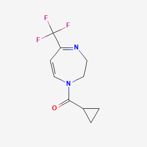 molecular formula C10H11F3N2O B3037129 cyclopropyl[5-(trifluoromethyl)-2,3-dihydro-1H-1,4-diazepin-1-yl]methanone CAS No. 439112-02-4