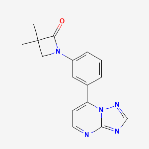 molecular formula C16H15N5O B3037130 3,3-Dimethyl-1-(3-[1,2,4]triazolo[1,5-a]pyrimidin-7-ylphenyl)-2-azetanone CAS No. 439112-24-0