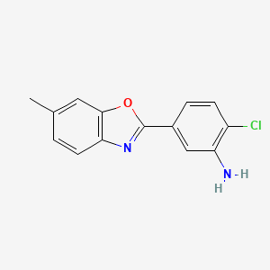 molecular formula C14H11ClN2O B3037143 2-Chloro-5-(6-methyl-1,3-benzoxazol-2-yl)aniline CAS No. 443125-36-8