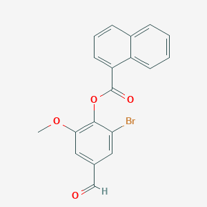 molecular formula C19H13BrO4 B3037145 2-Bromo-4-formyl-6-methoxyphenyl naphthalene-1-carboxylate CAS No. 443294-58-4