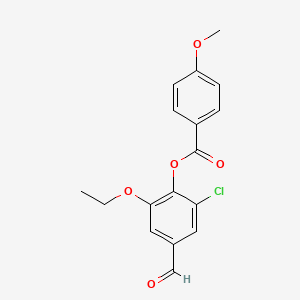 molecular formula C17H15ClO5 B3037148 2-Chloro-6-ethoxy-4-formylphenyl 4-methoxybenzoate CAS No. 444079-67-8