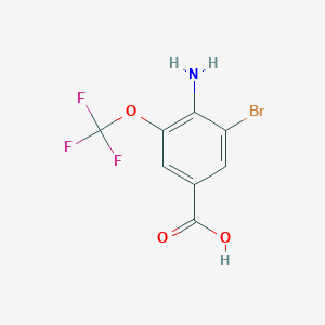 molecular formula C8H5BrF3NO3 B3037169 4-氨基-3-溴-5-(三氟甲氧基)苯甲酸 CAS No. 453565-89-4