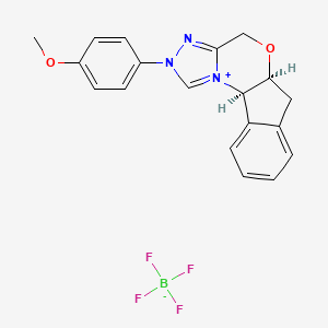 molecular formula C19H18BF4N3O2 B3037179 (1R,9S)-4-(4-Methoxyphenyl)-8-oxa-4,5-diaza-2-azoniatetracyclo[7.7.0.02,6.011,16]hexadeca-2,5,11,13,15-pentaene;tetrafluoroborate CAS No. 463326-78-5