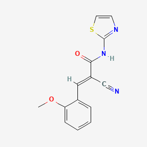(2E)-2-cyano-3-(2-methoxyphenyl)-N-(1,3-thiazol-2-yl)prop-2-enamide