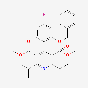 molecular formula C28H30FNO5 B3037185 Dimethyl 4-(2-(benzyloxy)-4-fluorophenyl)-2,6-diisopropylpyridine-3,5-dicarboxylate CAS No. 470717-47-6