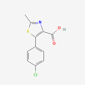 molecular formula C11H8ClNO2S B3037195 5-(4-Chlorophenyl)-2-methyl-1,3-thiazole-4-carboxylic acid CAS No. 475106-47-9