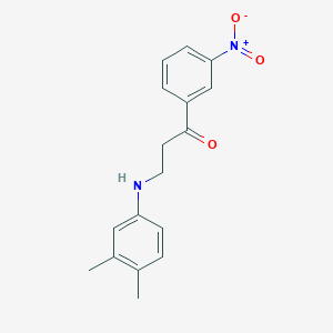 molecular formula C17H18N2O3 B3037199 3-(3,4-二甲基苯胺基)-1-(3-硝基苯基)-1-丙酮 CAS No. 477319-16-7