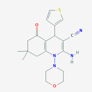 2-Amino-7,7-dimethyl-1-morpholin-4-yl-5-oxo-4-thien-3-yl-1,4,5,6,7,8-hexahydroquinoline-3-carbonitrile