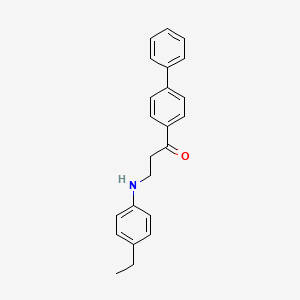 molecular formula C23H23NO B3037200 1-[1,1'-Biphenyl]-4-yl-3-(4-ethylanilino)-1-propanone CAS No. 477320-05-1