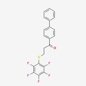 molecular formula C21H13F5OS B3037201 1-[1,1'-联苯基]-4-基-3-[(2,3,4,5,6-五氟苯基)硫代]-1-丙酮 CAS No. 477320-08-4