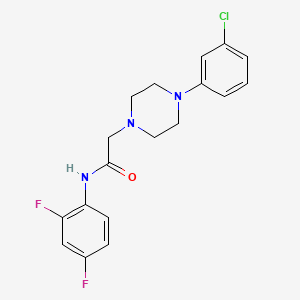 molecular formula C18H18ClF2N3O B3037202 2-[4-(3-氯苯基)哌嗪-1-基]-N-(2,4-二氟苯基)乙酰胺 CAS No. 477320-17-5