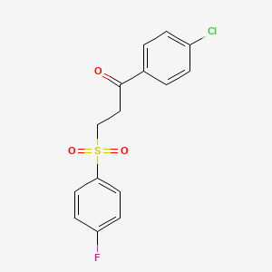 molecular formula C15H12ClFO3S B3037210 1-(4-Chlorophenyl)-3-((4-fluorophenyl)sulfonyl)-1-propanone CAS No. 477334-20-6
