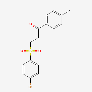 molecular formula C16H15BrO3S B3037212 3-[(4-Bromophenyl)sulfonyl]-1-(4-methylphenyl)-1-propanone CAS No. 477334-32-0