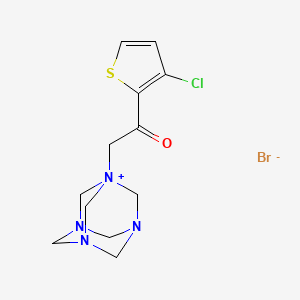 molecular formula C12H16BrClN4OS B3037216 1-(2-(3-Chloro-2-thienyl)-2-oxoethyl)-3,5,7-triaza-1-azoniatricyclo(3.3.1.1[3,7])decane bromide CAS No. 477709-00-5