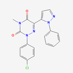 molecular formula C19H14ClN5O2 B3037217 2-(4-氯苯基)-4-甲基-6-(1-苯基-1H-吡唑-5-基)-1,2,4-三嗪-3,5(2H,4H)-二酮 CAS No. 477709-01-6